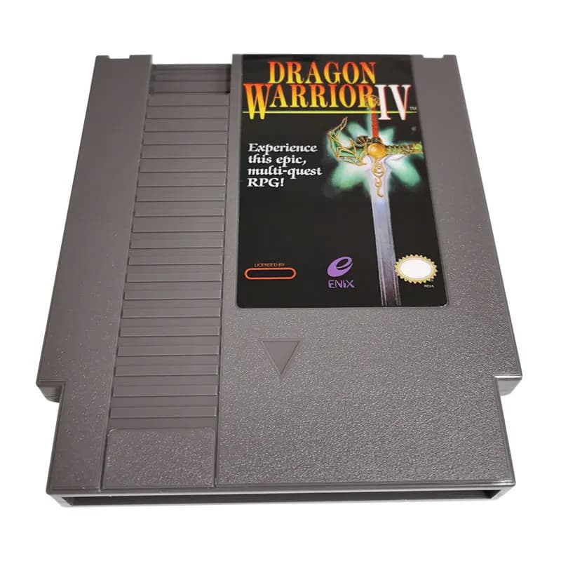 Scheda di gioco a 8 Bit 72 pin Dragon Warrior IV NTSC e videogioco a cartuccia versione Pal per NES