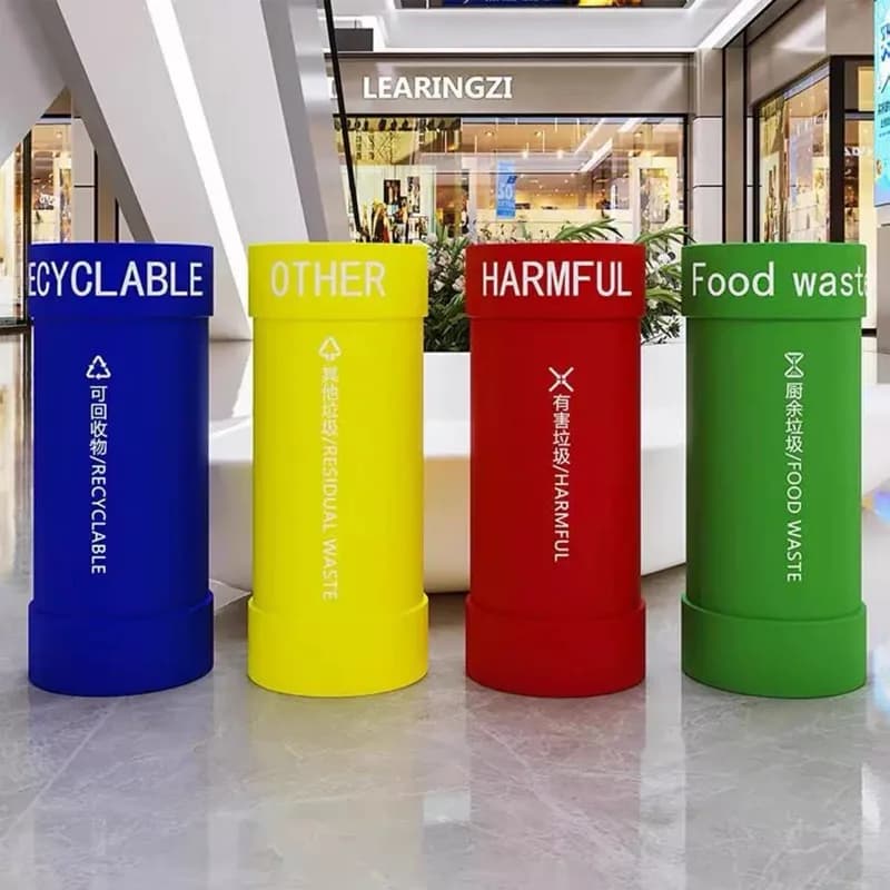 Large Capacity Outdoor Indoor Commercial Trash Can Celebrity Internet Personality Design High Value Courtyard Garbage Bin for Ca