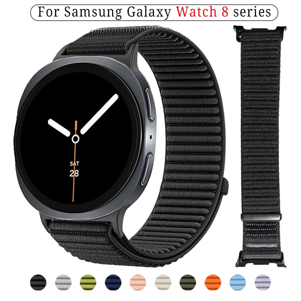Cinturino in nylon ad anello ondulato per Samsung Galaxy Watch 8 40mm / 44mm Comodo cinturino da polso Galaxy watch8 classico 46mm Bracciale traspirante