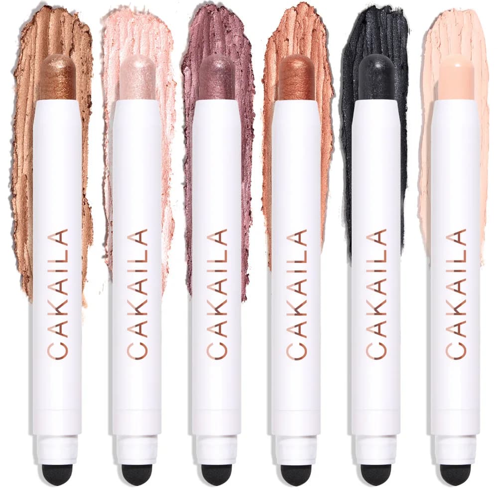 Ombretto in stick impermeabile Set da 6 pezzi Finitura opaca vellutata A prova di sbavature Resistente alle pieghe per un trucco rapido in viaggio Beauty