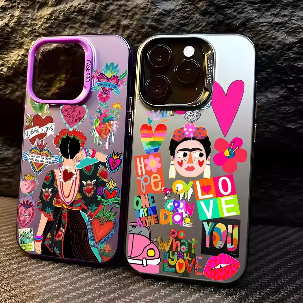 F-frida Kahlo Design Phone Case For iPhone 17 16 15 14 13 12 11 Pro Max Designer Matte Laser Aurora Funda Phone Case