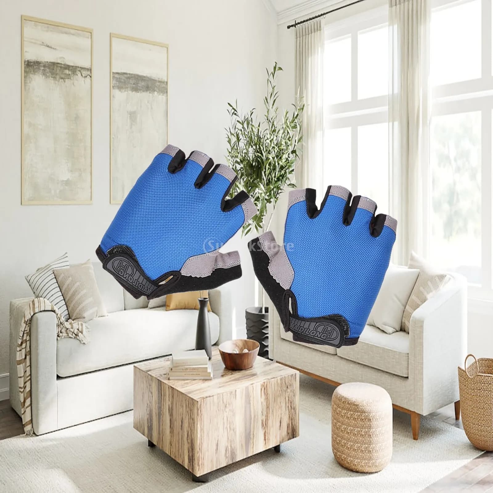Cycling Fitness Fingerless Gloves Breathable Soft Anti Slip Summer Sport Mittens for Gym Hiking Travel