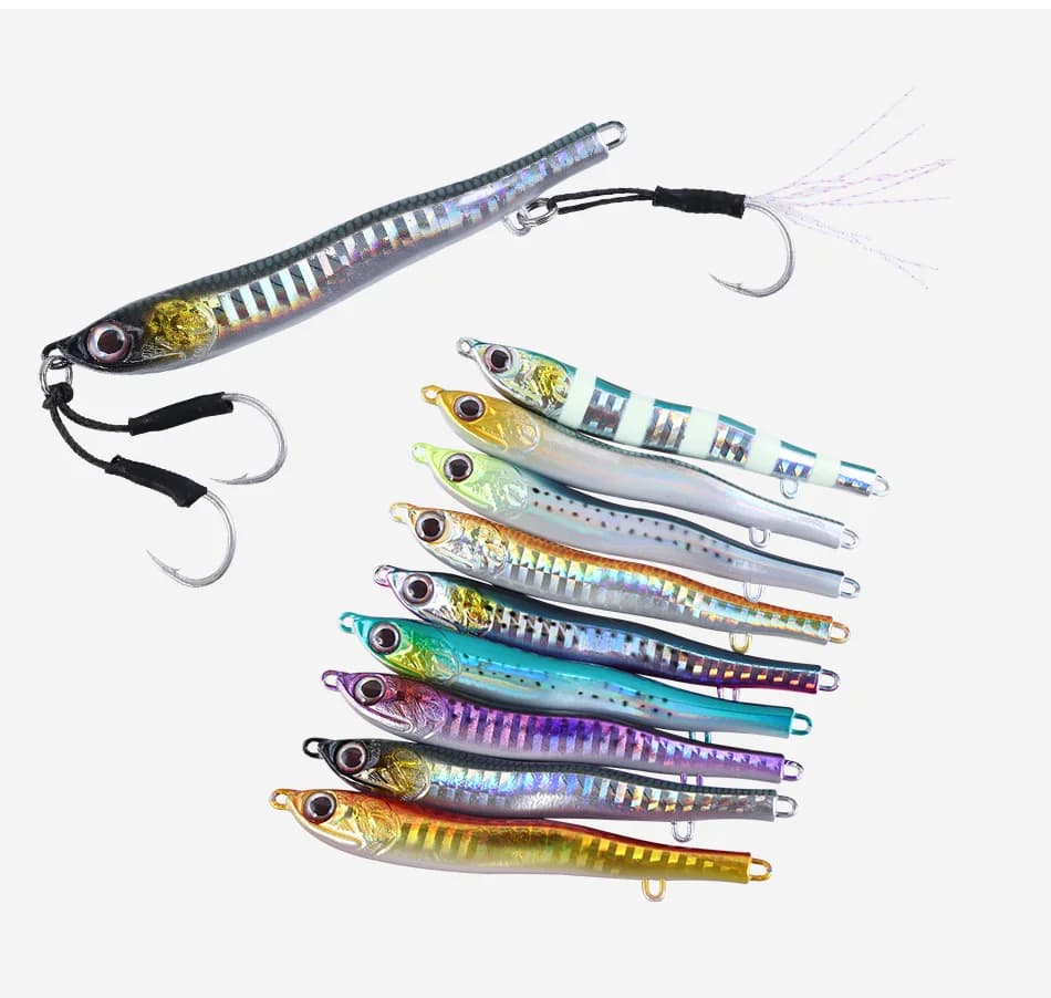 Sinking Metal Jig Bait Pencil Lure Jig Lure 65mm 45g Off-shore Cast Hard Bait for Saltwater Seabass Tuna Fishing Equipment