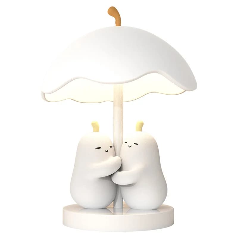 Lampada da comodino per camera da letto color crema, atmosfera creativa semplice e alla moda dei cartoni animati, protezione per gli occhi a spettro completo da scrivania