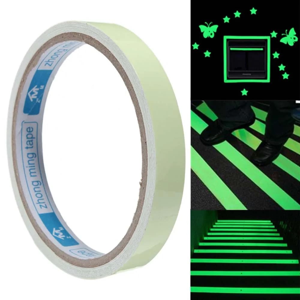 Benda per canna da pesca Striscia autoadesiva Nastro di avvertimento Glow Dark Adesivo per canna da pesca Nastro autoadesivo Adesivo luminoso Nastro fai da te