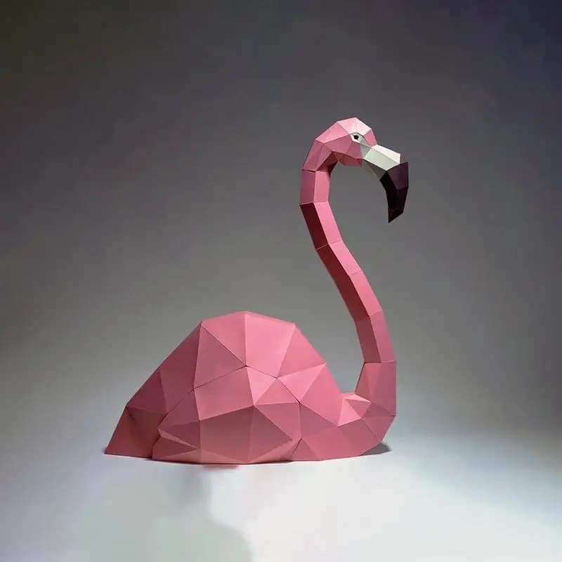 66 centimetri Flamingo Modello di Carta 3D FAI DA TE Origami Casa Corridoio Decorazioni di Arte Puzzle Fatti A Mano Papercraft Scultura Puntelli Regalo Giocattoli