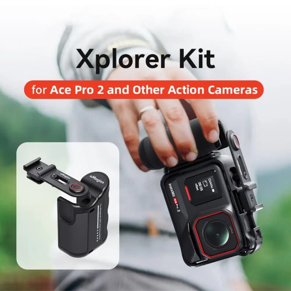Handle for action camera plastic quick release shutter button StreetGrip adjustable for DJI Action/Insta360 Ace Pro