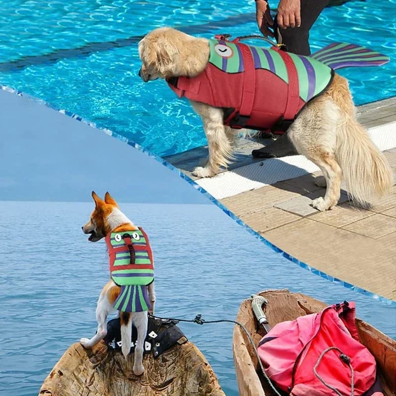 Buoyancy Pet Dog Life Jacket Enhanced Small Dogs Swimming Clothes Safety Vest with Handle for Medium Large Dog Surfing Costume