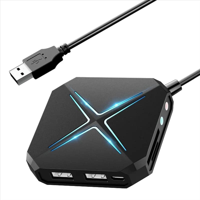 Dock station USB HUB 10 in 1 B47C, adattatore audio USB per PC Windows, laptop, desktop, scheda audio stereo con interfaccia da 3,5 mm