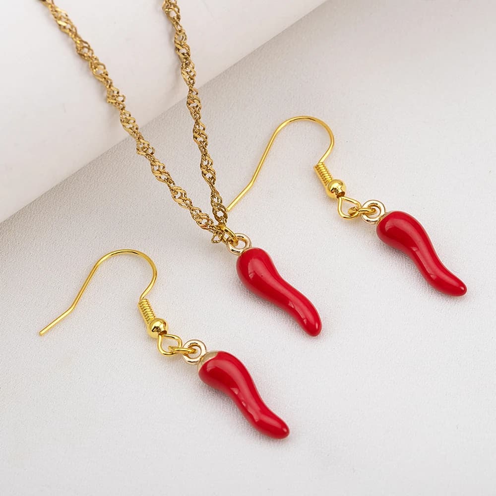 10/5/20 Pezzi Ciondoli in Lega a Forma di Peperoncino Rosso Piccante per Creazione Gioielli Fai da Te, Collane, Orecchini, Regali - Ingrosso