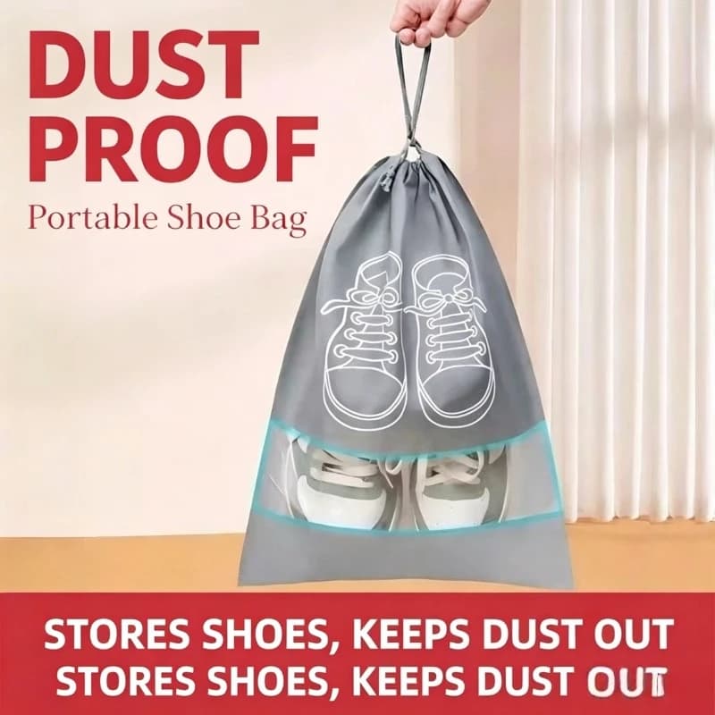 1-3 Dust Shoes Bag Travel Portable Non-Woven Waterproof Bags Draw String Packing Pouch Cover Classified Hanging Pocket Organizer