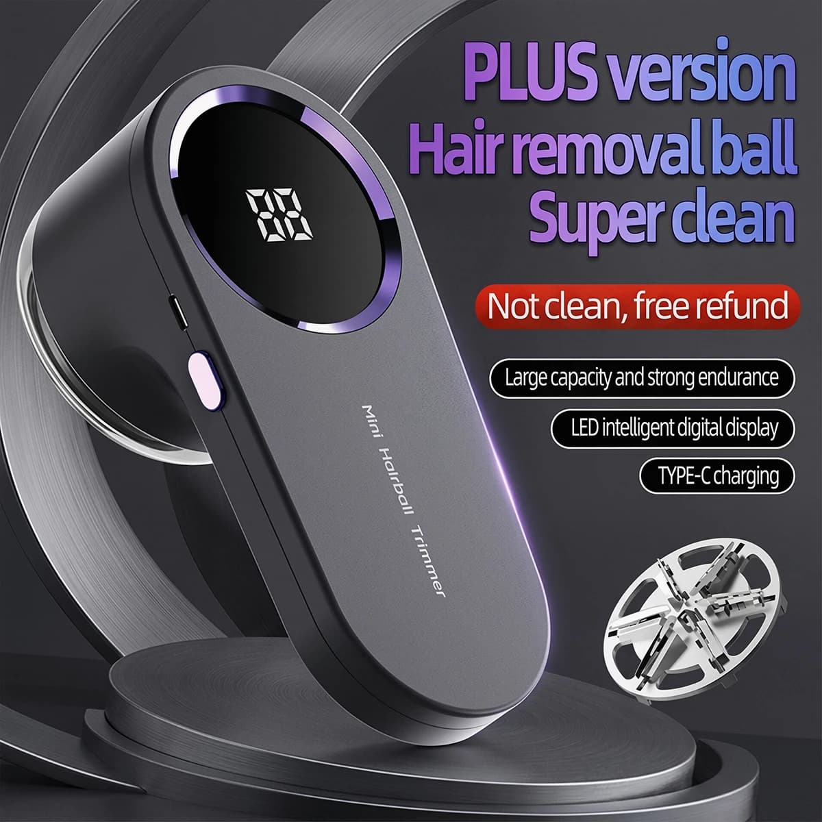 USB Rechargeable Lint Remover Portable Electric Fuzz Pellet Remover LED Digital Display for Clothes Fabric Shaver Fluff Remover