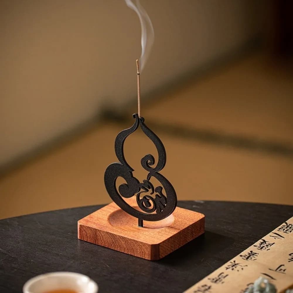 Gourd Incense Burner Mosquito Incense Plate Holder Anti-Ash Design Desktop Decor Gourd Incense Stick Holder