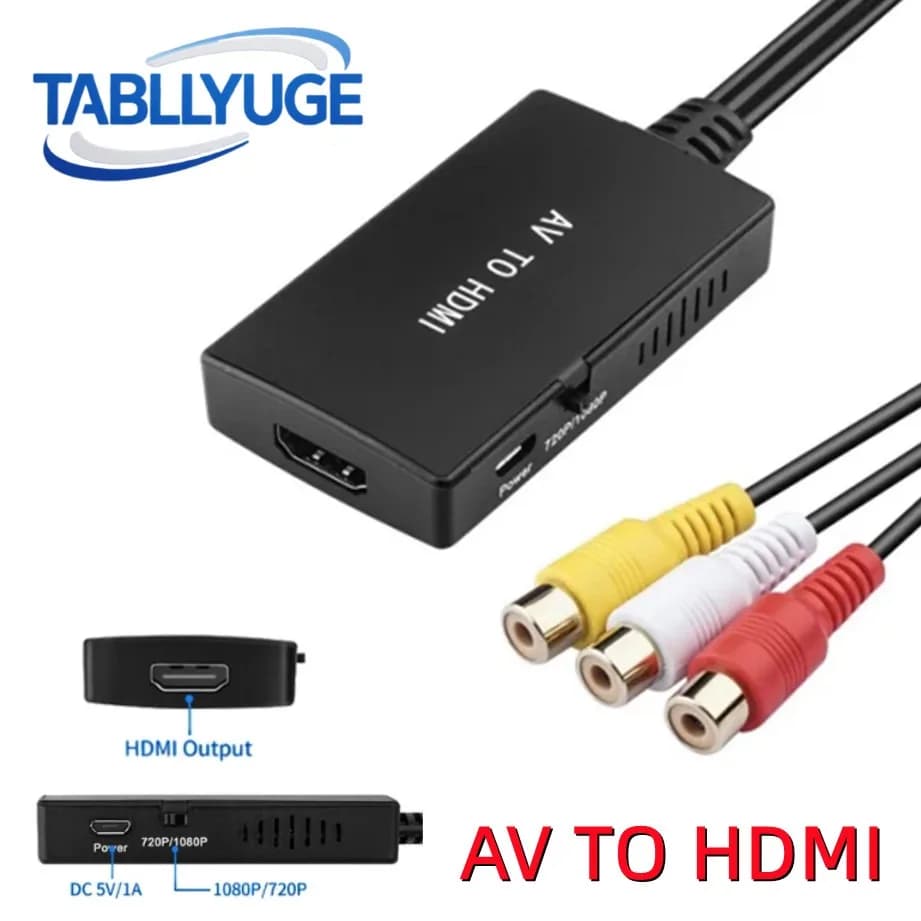 AV to HDMI compatible converter, USB cable composite adapter 1080P/720P PAL/NTSC compatible with PS2 PS3 HDTV