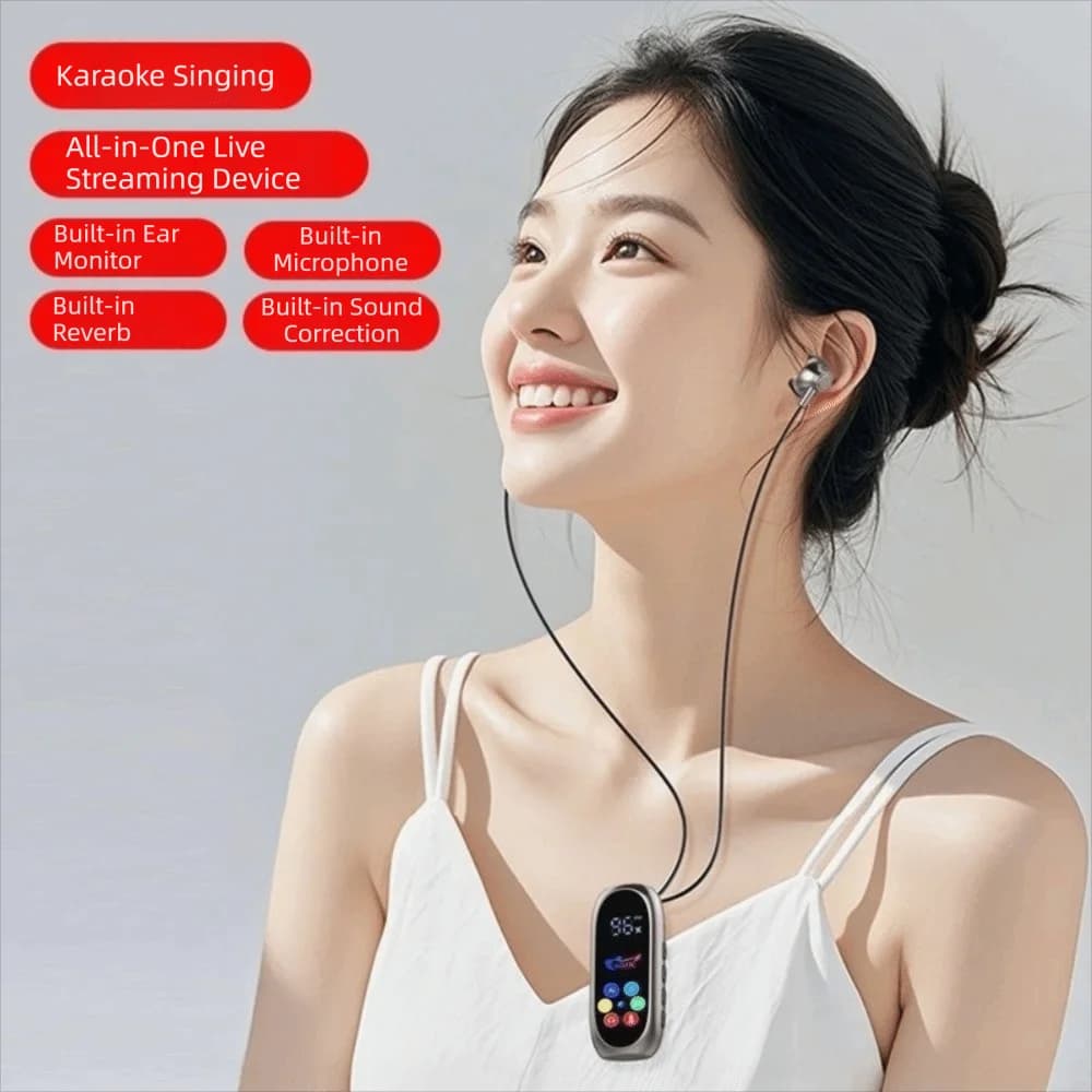 Noise Reduction Clip-On Earphones Super Long Battery Life LED Screen Bluetooth Headphones Color Screen Wireless Earbuds