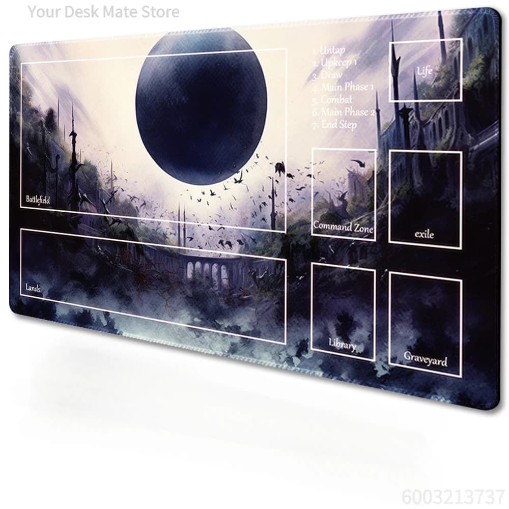 Tappetino per mouse da gioco a tema TCG, Playmat Table Mat gaming dimensioni 600x350x20 mm, Mousepad compatibile con CCG