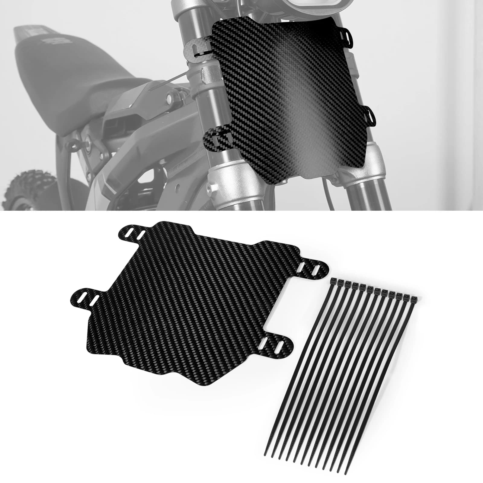 Per Surron Light Bee X Numero di targa anteriore in fibra di carbonio per Sur-ron Light Bee S per Segway X160 X260 bici da cross elettrica