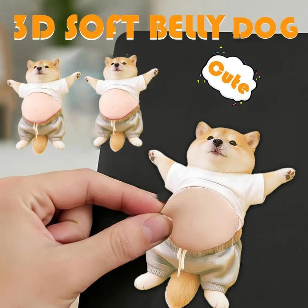 2 Pezzi Adesivi 3D a Forma di Cane Shiba Inu, Creativi Adesivi Antistress a Cartone Animato per Decorazione di Telefoni, Notebook e Regali