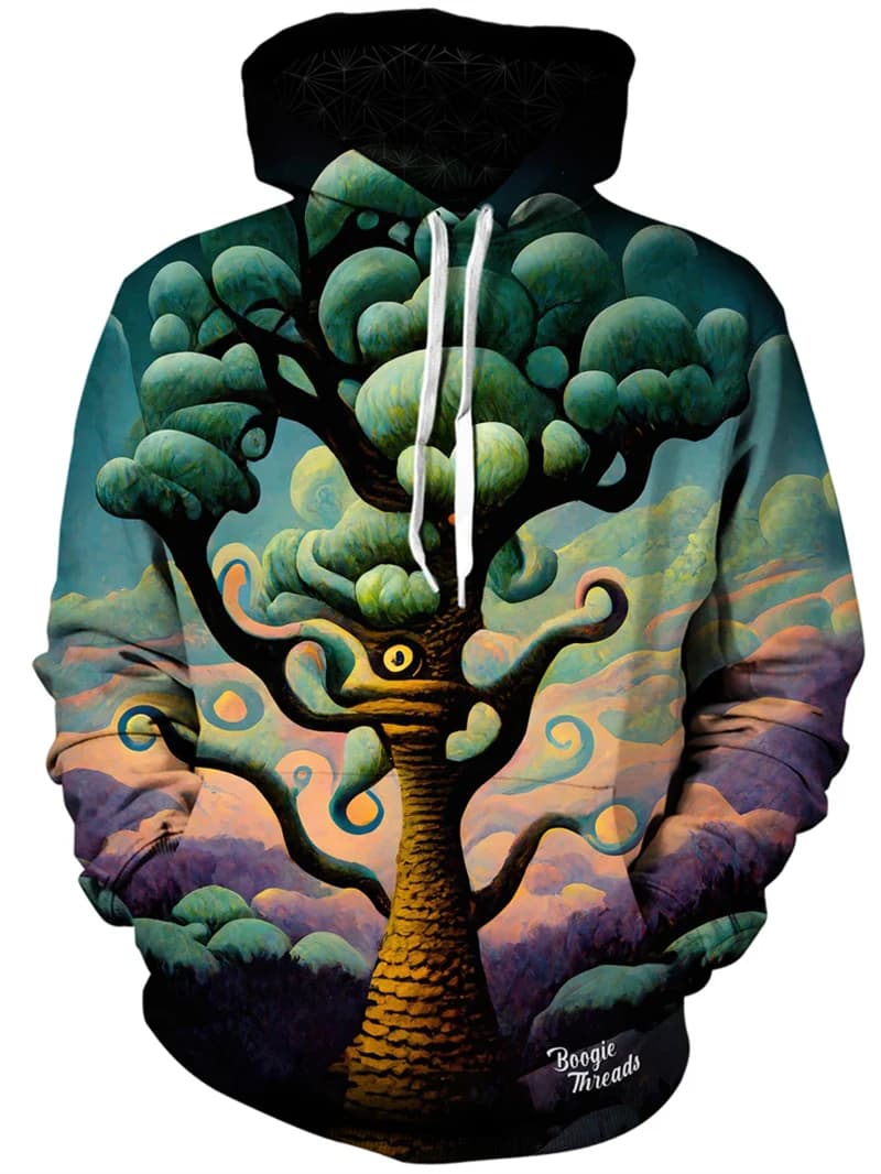 Starry Sky 3d Tree Printed Men's Hoodies Casual Graphic Sweatshirts Hooded Fashion Male Clothing Pullovers 2024 New Tops