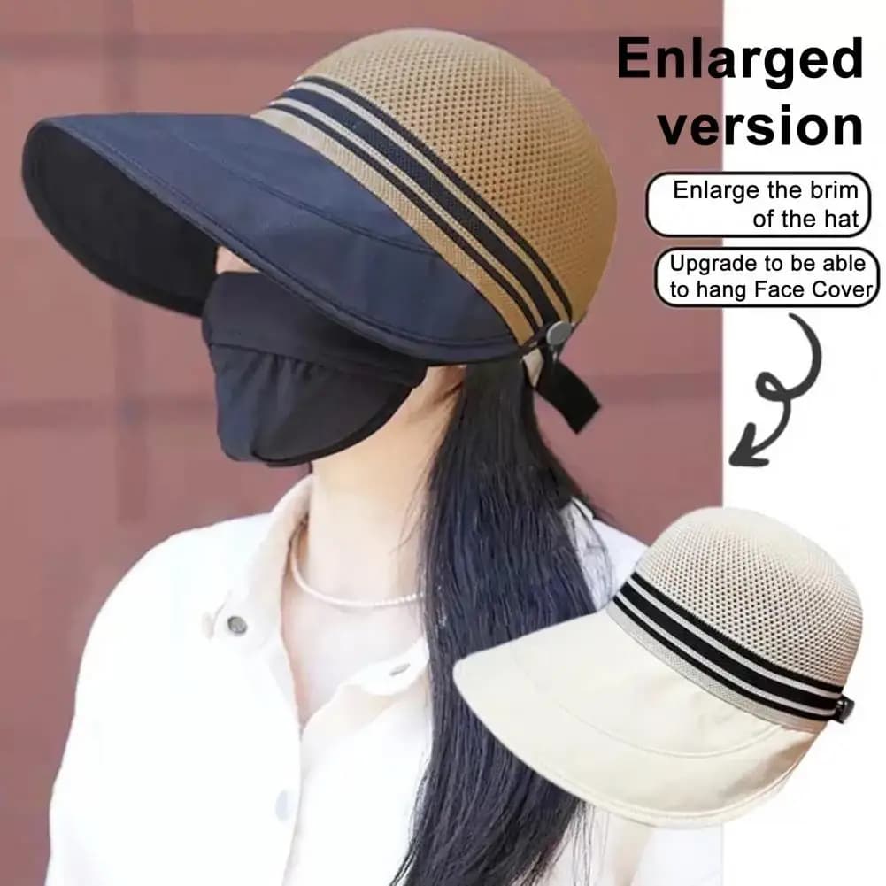 Women's Sun Hat Breathable Mesh UV Protection Cap Adjustable Size Polyester Hat for Hiking Beach And Outdoor Activities