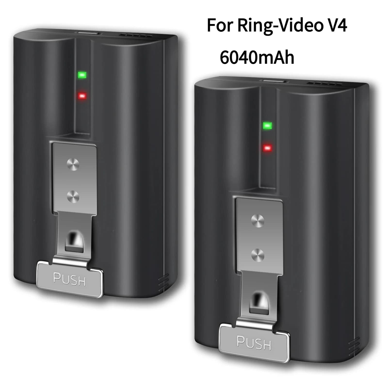 Batteria agli ioni di litio da 6040 mAh per Ring-Video V4 compatibile con Ring Video Doorbell 4/3/2 e Stick Up Cam (2a e 3a generazione) 3.65V