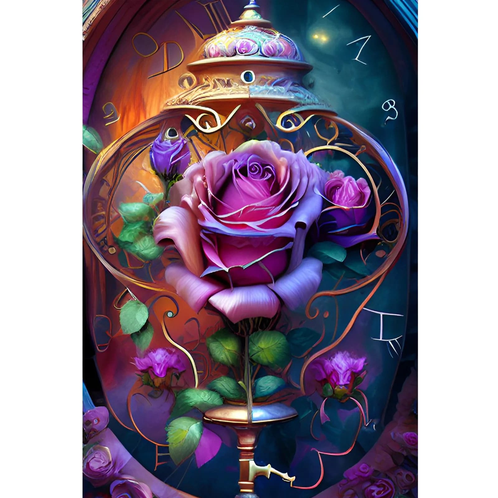 Kit per Pittura Diamante Rotondo di Grandi Dimensioni, Kit 5D con Diamanti Rotondi Completi, 40x60cm Grande Arte Fai-da-Te per Decorazione Casa