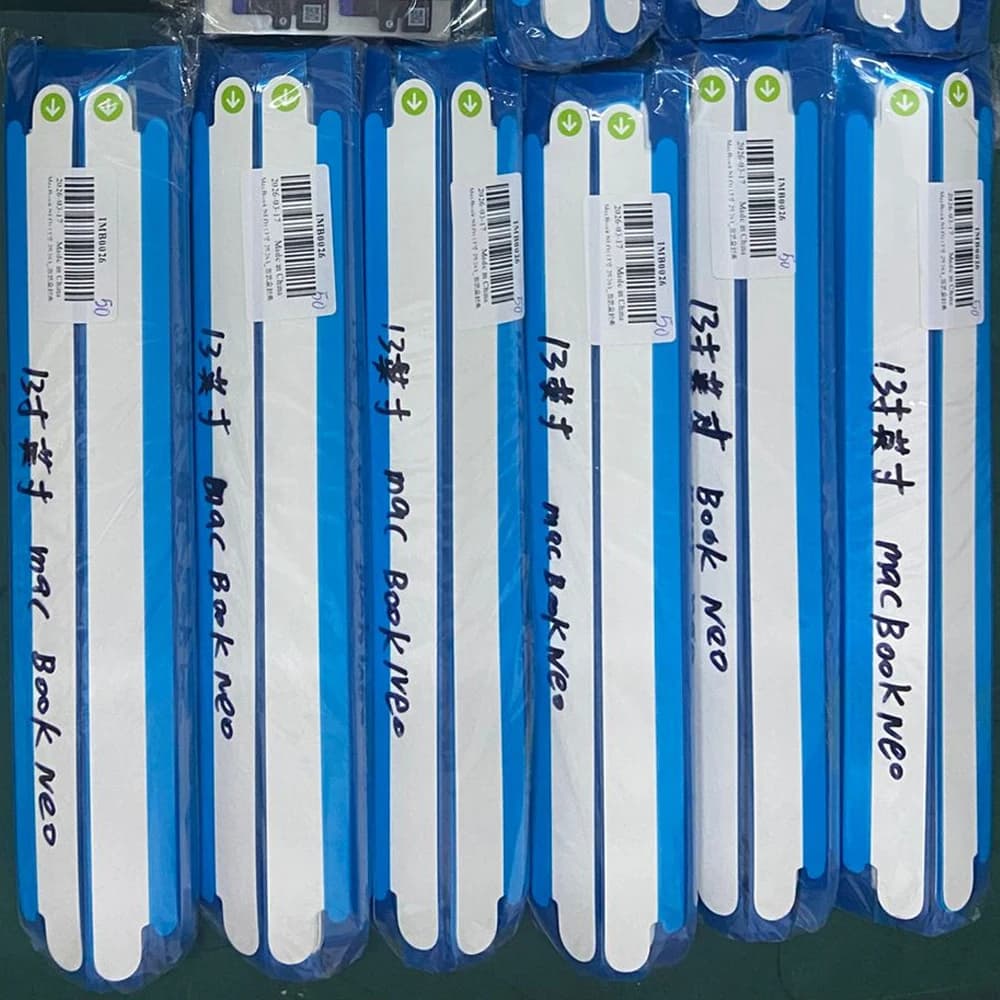 10 set/lotto nuovo pacchetto scatola freccia Mark Unseal adesivi per MacBook Pro Air 15 2023 M2 Max Open Outer Packing Wrap Sealing Papers