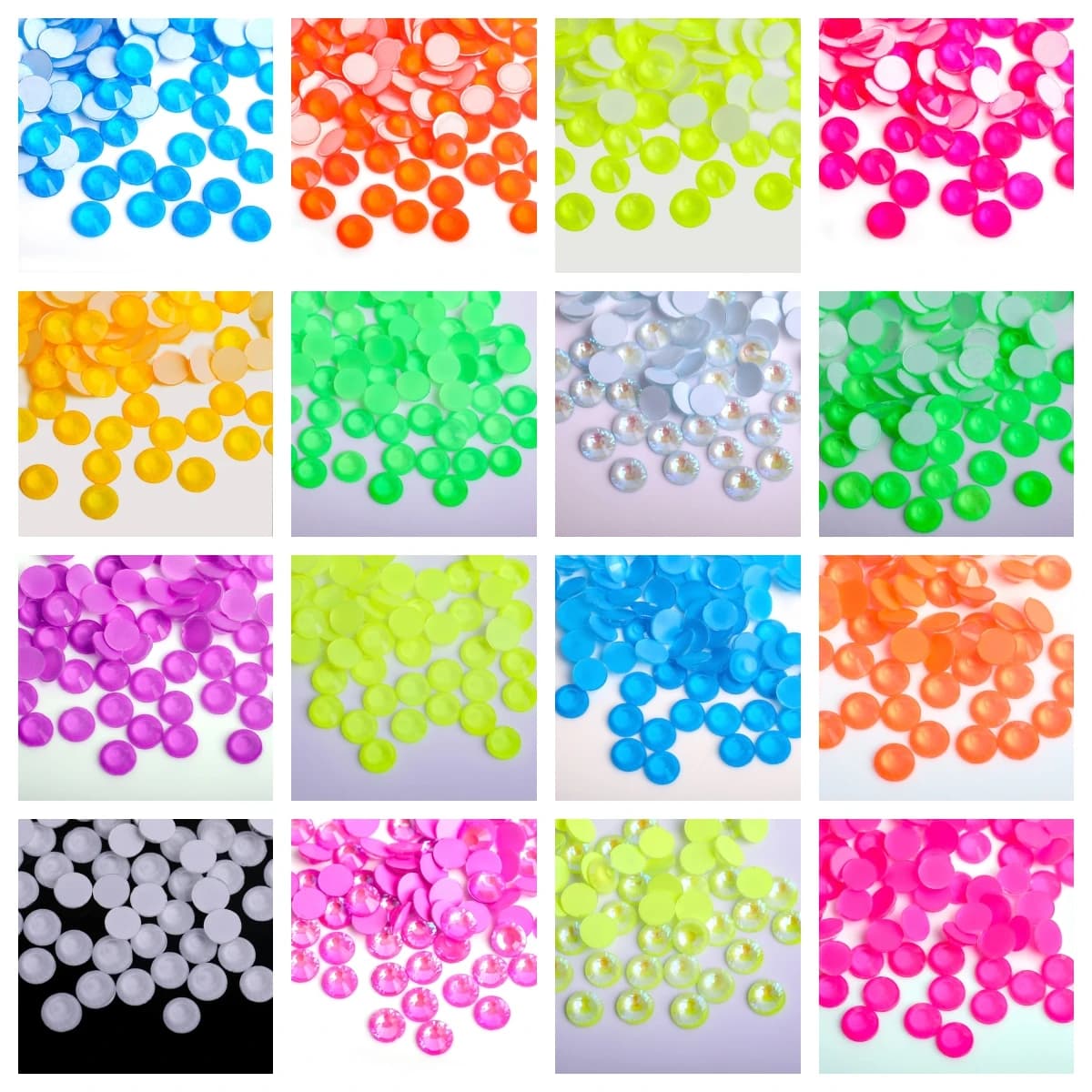 Fluorescenza Tutti i colori Neon Hotfix Strass Cristallo super luminoso Strass Vetro Ferro su strass per abiti in tessuto