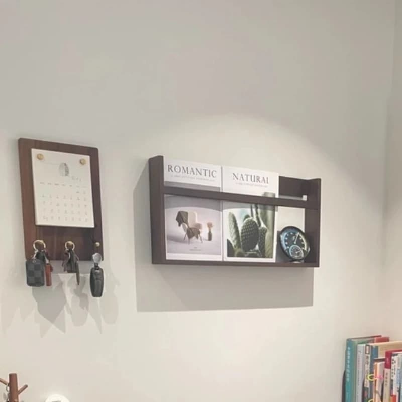 Portariviste a parete in legno massello Scaffale multistrato per soggiorno Scaffale portaoggetti sospeso per libri Organizzatore di giornali