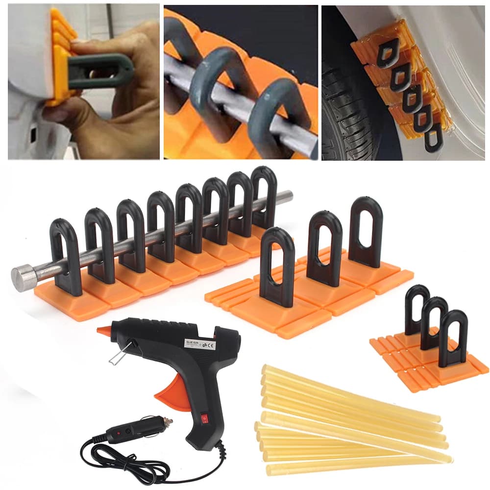 Lame per asta estrattore per ammaccature per auto elettrico 12V 40W linguette per pistola per colla strumenti per la rimozione di ammaccature Set di riparazione manuale accessori automobilistici universale