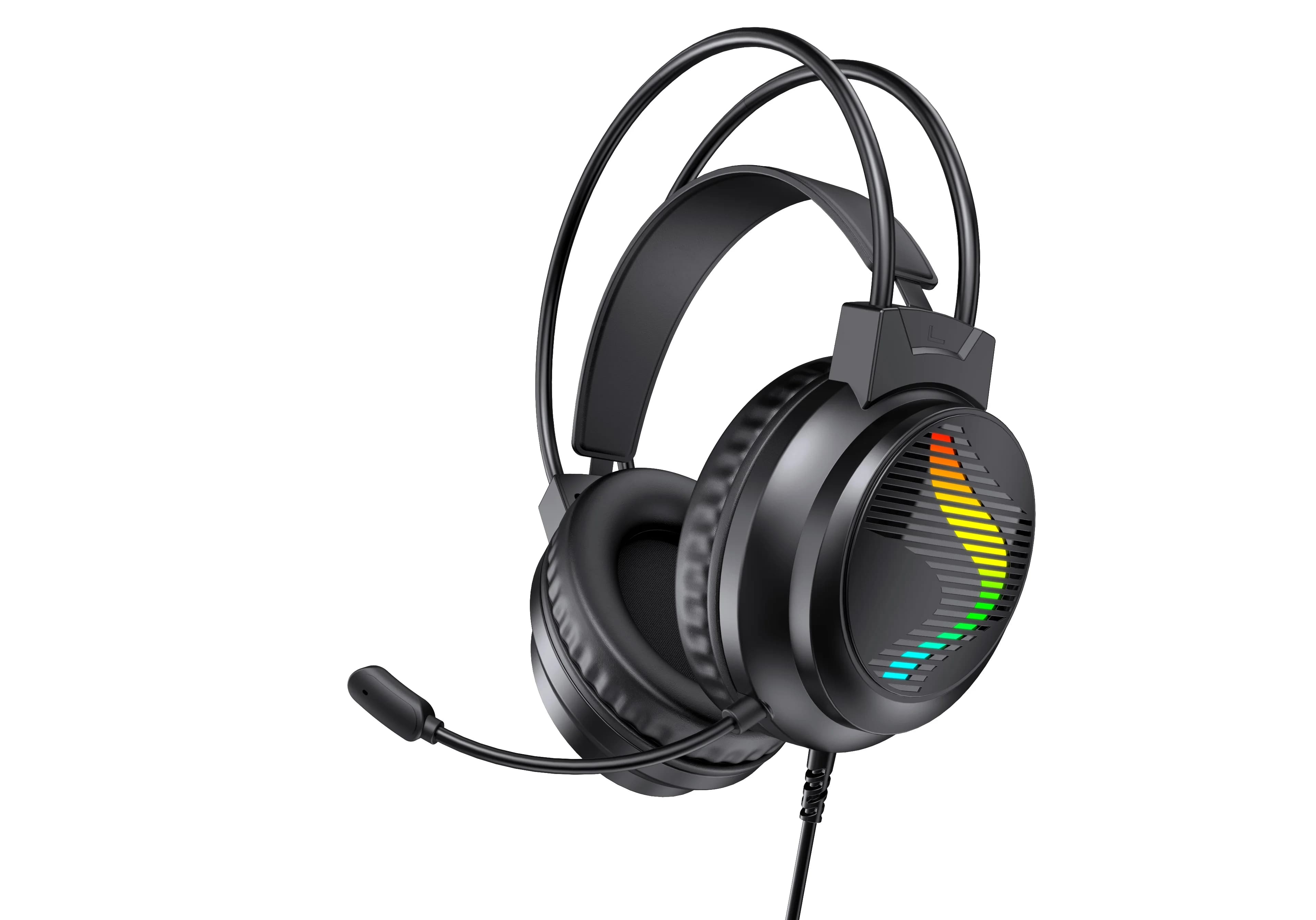 H10 Wired Gaming Headset with 40mm Driver RGB Lighting Omnidirectional Mic Over-Ear Headphones for PC PS4 PS5 Xbox One Gamer