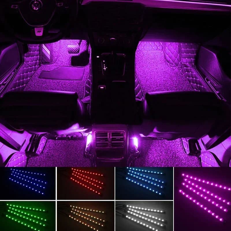 Atmosfera per auto Striscia RGB Barra luminosa a LED Luci APP USB con telecomando Ritmo musicale Lampade lampeggiantiDecorative per interni auto