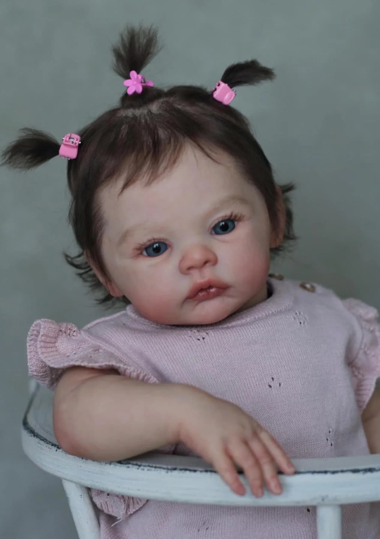 Neonato realistico principessa bambola rinata morbido silicone flessibile tono di pelle 3D con vene visibili capelli radicati a mano giocattolo per bambini regalo