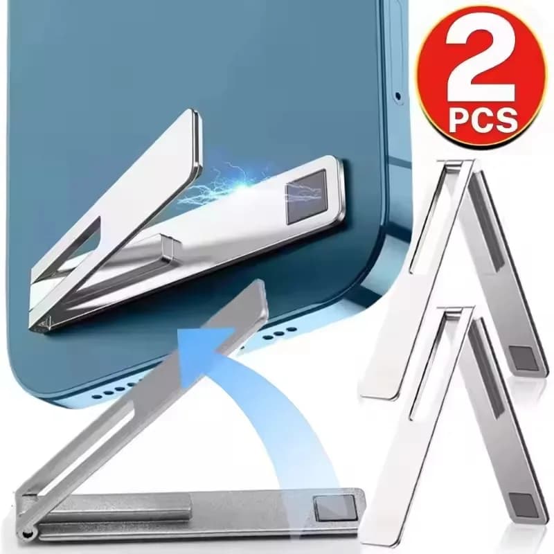 Supporto Magnetico Invisibile Ultra Sottile per Telefono Cellulare, Stand Pieghevole in Lega Metallica, Supporto da Tavolo per Tablet