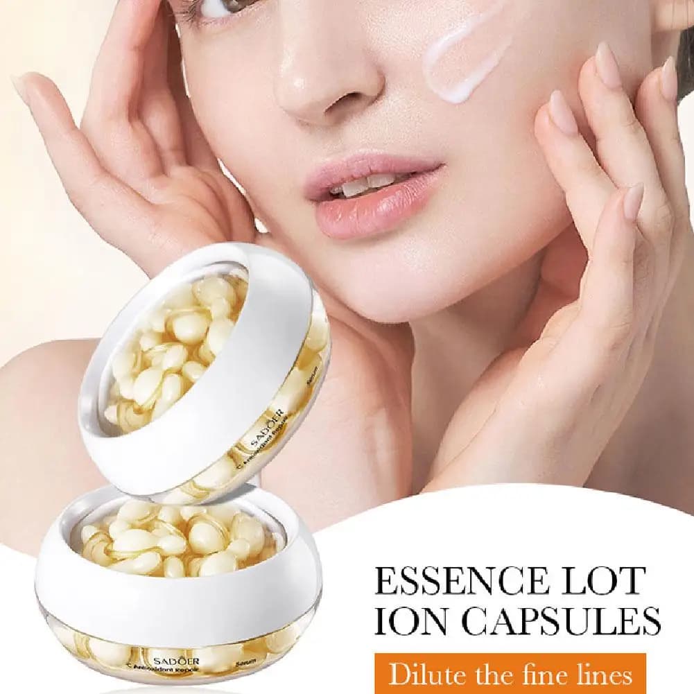 SADOER Siero Viso in Capsule alla Rosa e Vitamina C, Essenza Idratante e Rassodante per la Cura della Pelle del Viso