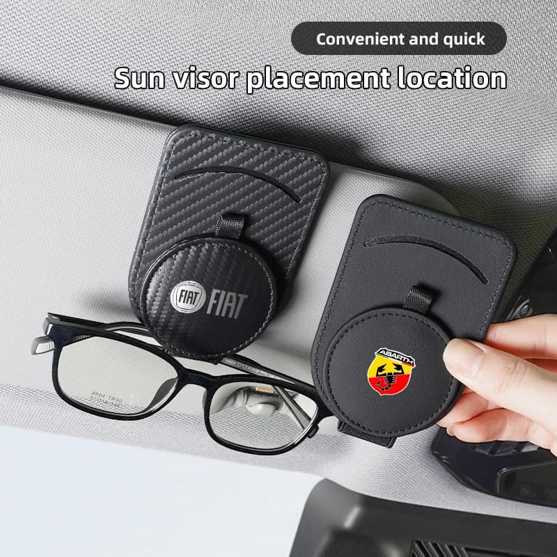 Portaocchiali Parasole per Auto, Organizzatore Protettivo per Fiat Abarth 500e Panda Tipo FR Argo Freemont Viaggio Bravo Ducato