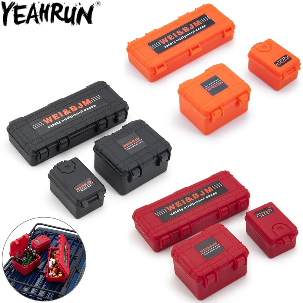 YEAHRUN 3 Pezzi 1:10 Accessori Decorativi Scatola di Stoccaggio in Plastica per Axial SCX10 TRX4 TRX6 D90 Tamiya CC01 Auto Camion Scatola per Viti