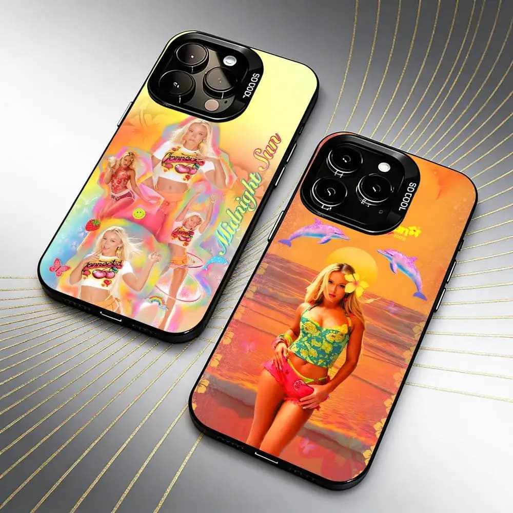 Cover per iPhone Midnight Sun Z-Zara L-Larsson, Antiurto, Colore Nero, per iPhone 16 17 15 14 12 13 Pro Max