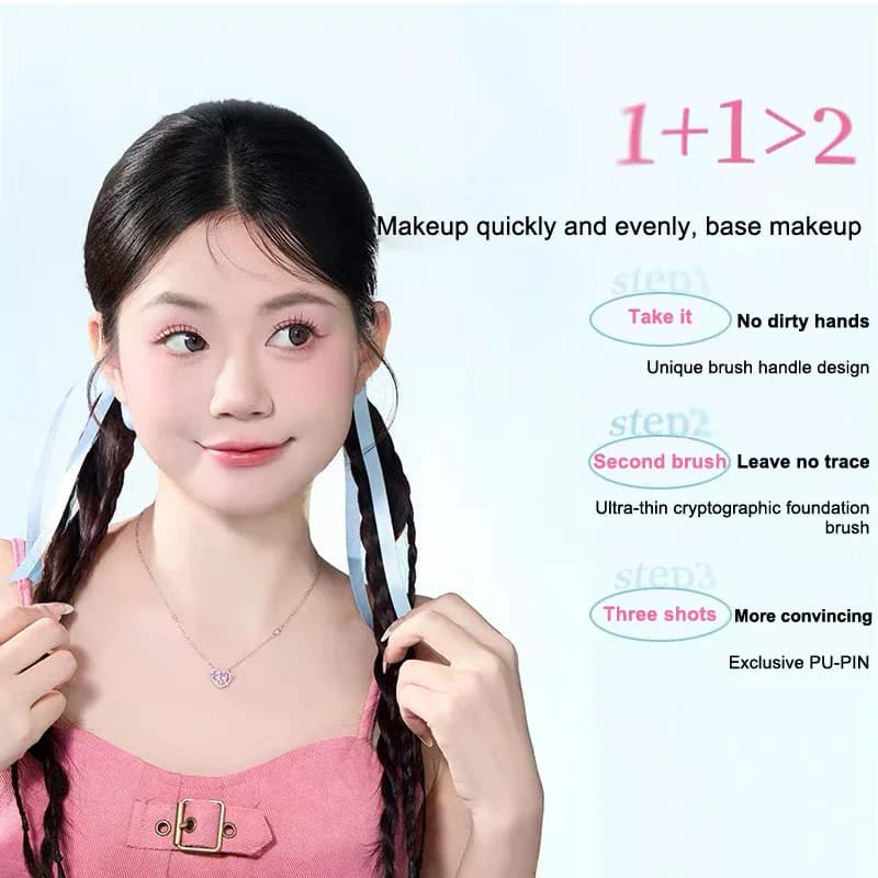 /Kuz/Ultra-Thin Brush Set Foundation Brush With Traceless Sponge Powder Soft Puff Angled Head Makeup Brush Beauty Tool Makeup