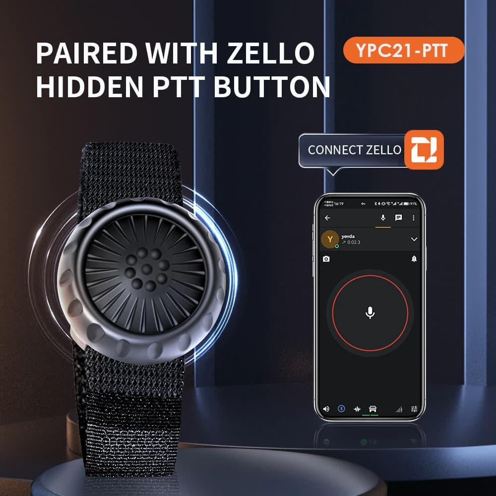 BT PTT wireless walkie talkie control button for ZELLO microphone speaker for Android phone IOS call voice for auto motorcycle