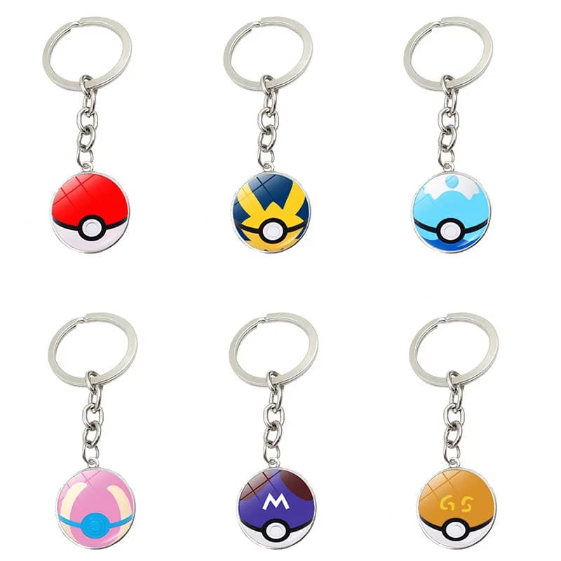 Pokemon Anime Figure Pokeball Pikachu Elfo Ball Keychain Pendant Pocket Monster Model Toys Children's Birthday Gifts