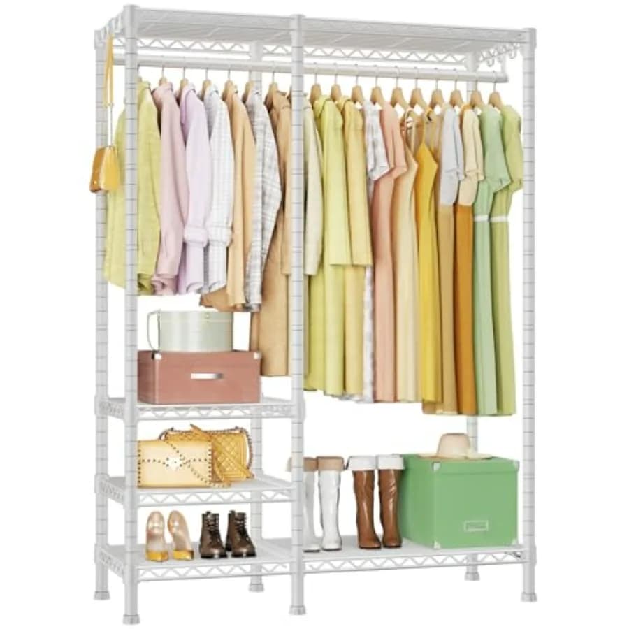 F4 hanger for heavy loads with hanging rod, self-supporting clothes hangers, adjustable organizer system for cabinets