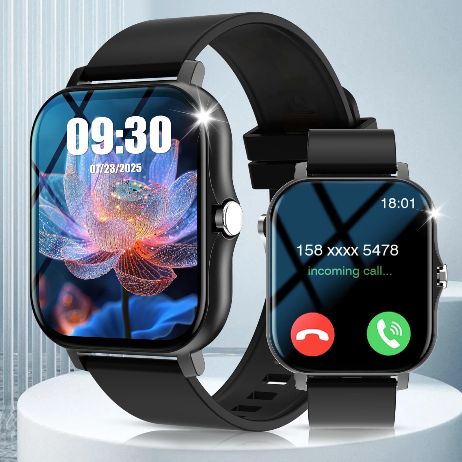 Smartwatch 2026 Uomo Smart Watch Donna Chiamata Bluetooth Controllo musicale Sport Informazioni sui passi Display SMS Ricorda Calorie Sveglia