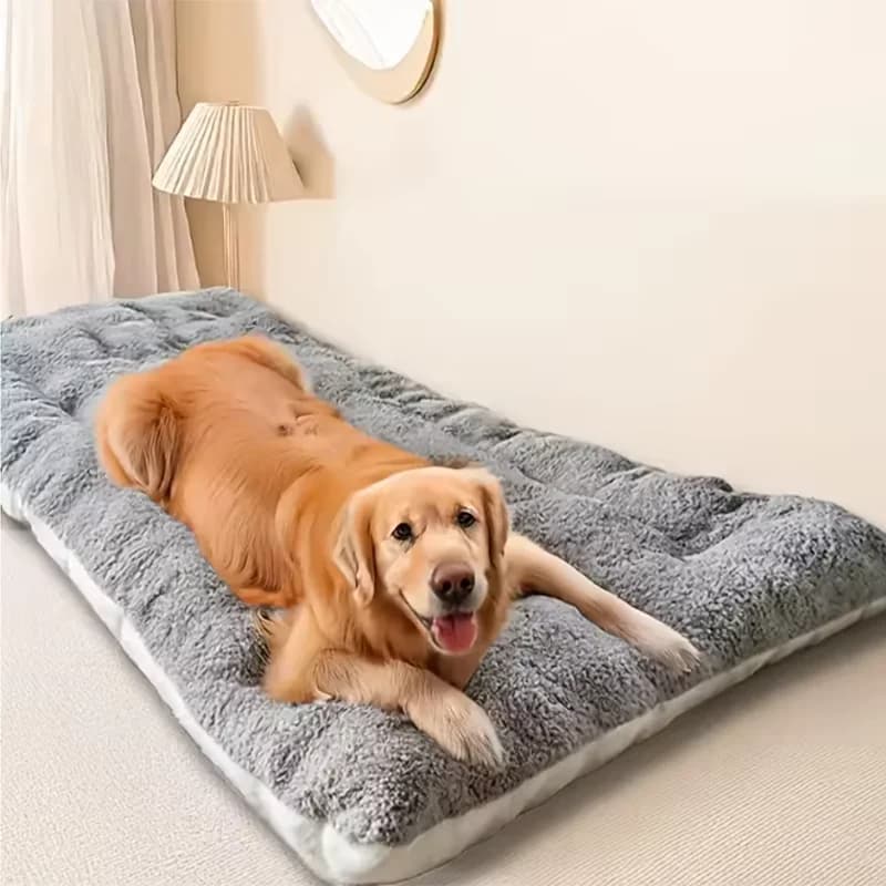 Large Plush Dog Pet Bed 120*60cm, Thickened Super‑Soft Polyester Dog Sofa Bed, Comfortable Pet Crate Mat Bed for Large Dogs