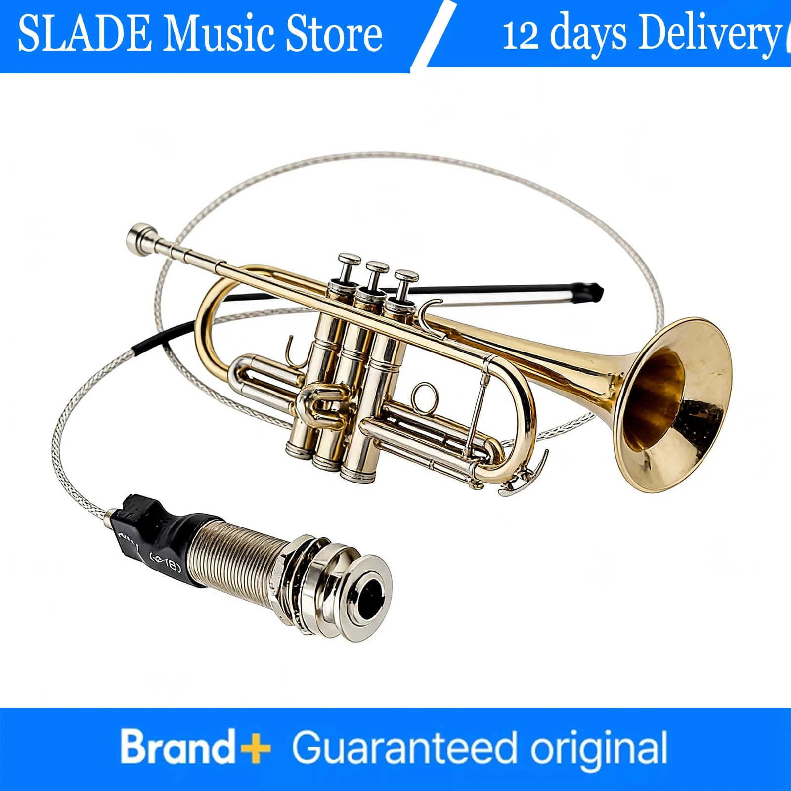 SLADE Pickup per Chitarra con Preamplificatore, EQ Piezo, Jack da 6.35mm e Sella del Ponte, con Cilindro per Ukulele, Componenti Portatili per Pickup Acustici