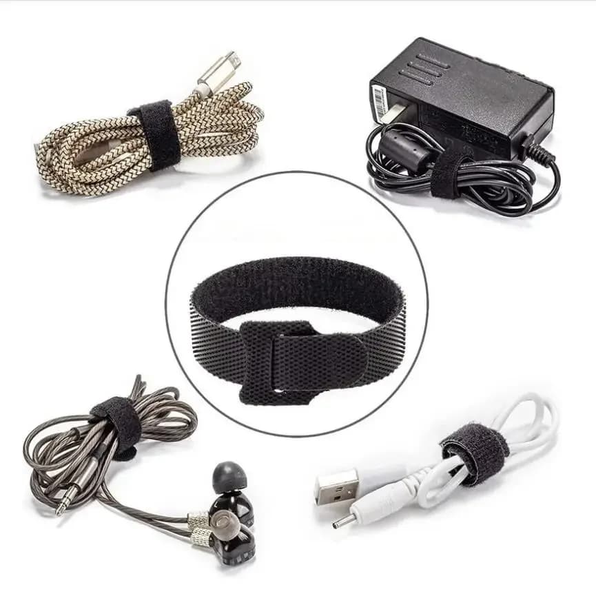 100 Fascette per cavi 150x12mm Cinghia con fibbia a T Cinghia ad anello in nylon Cavo dati nero Back-to-Back Fascette per la gestione dei cavi autoadesive