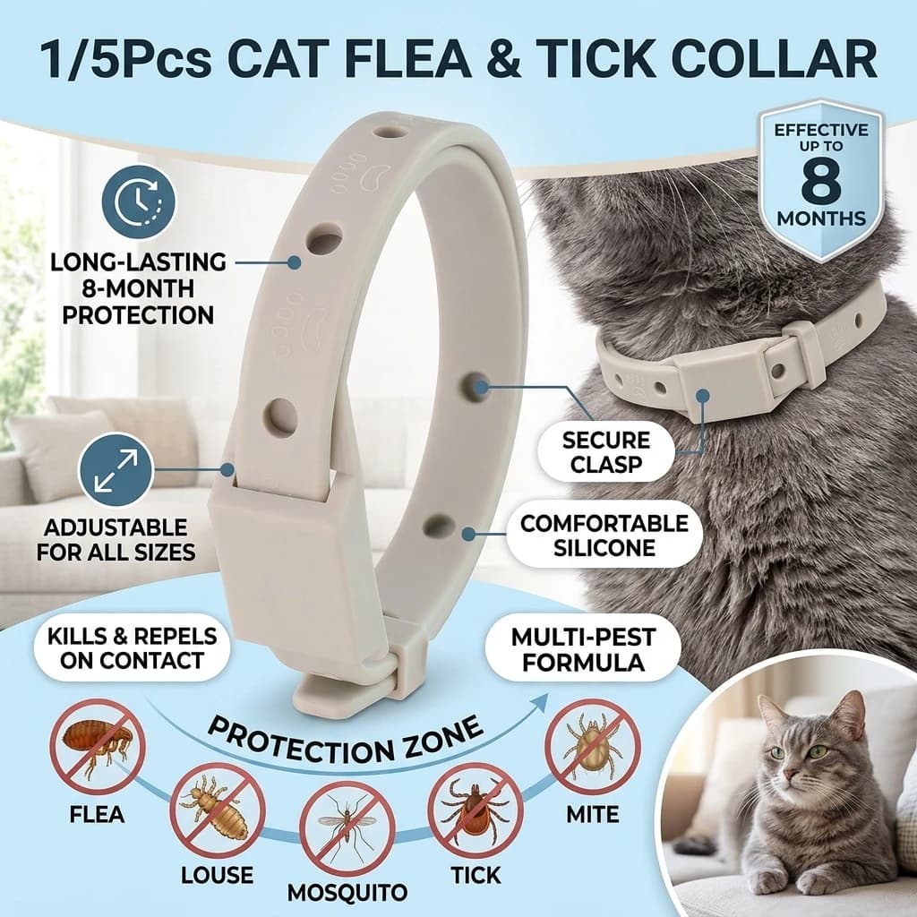 1/5Pcs Waterproof Rubber Pet Collars for Dogs Puppy Cat Retractable Collar Adjustable Dog Collar for Large Dogs Pet Supplies