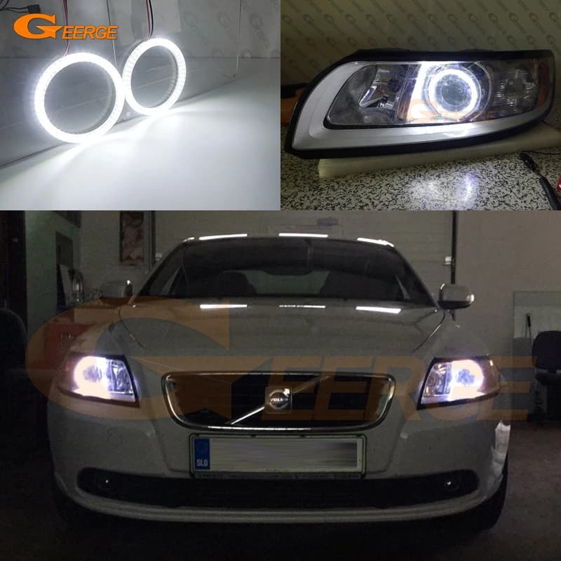 Per Volvo S40 II V50 2004 2005 2006 2007 2008 2009 2010 2011 2012 Ultra Luminoso Luce diurna SMD LED Angel Eyes Kit Halo Anelli