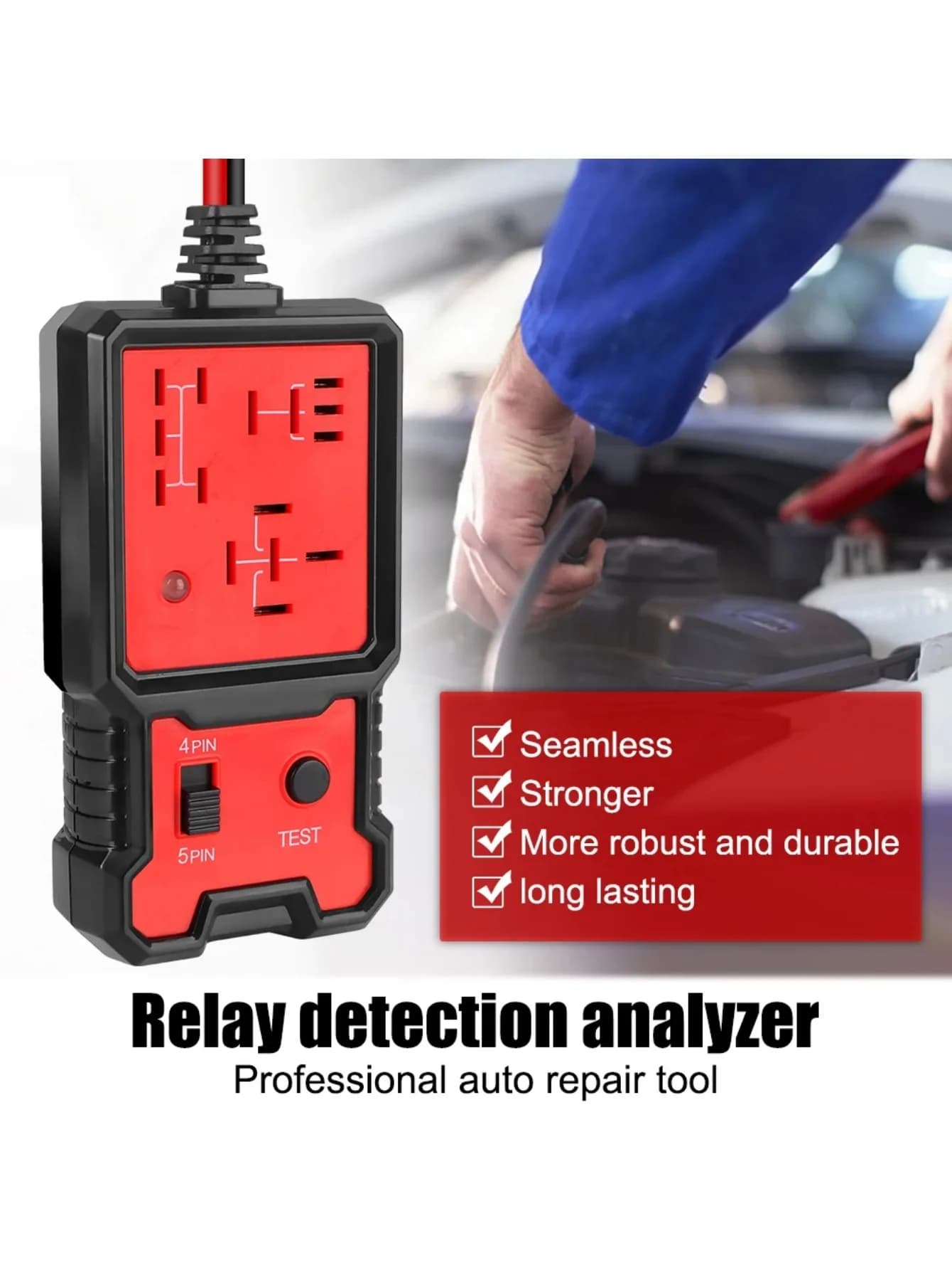 Automotive Relay Tester Voltage Tester Automotive Battery Inspector LED Indicator Universal Auto Automotive Electronic Relay Test 12V