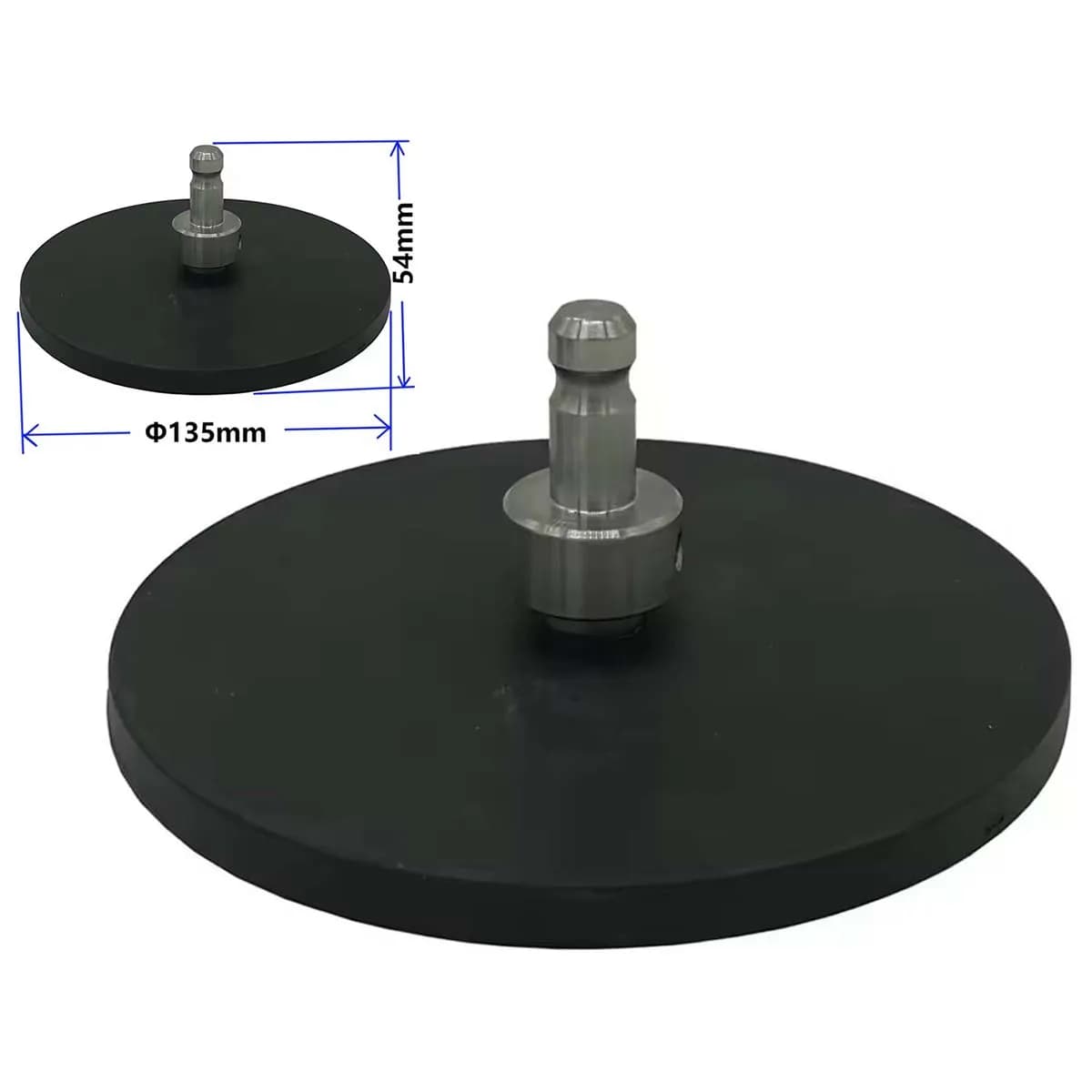 (Diametro 135 mm) Base magnetica con adattatore in acciaio inossidabile con asta diametro 12 mm, per mini prisma, stazione totale, GPS.